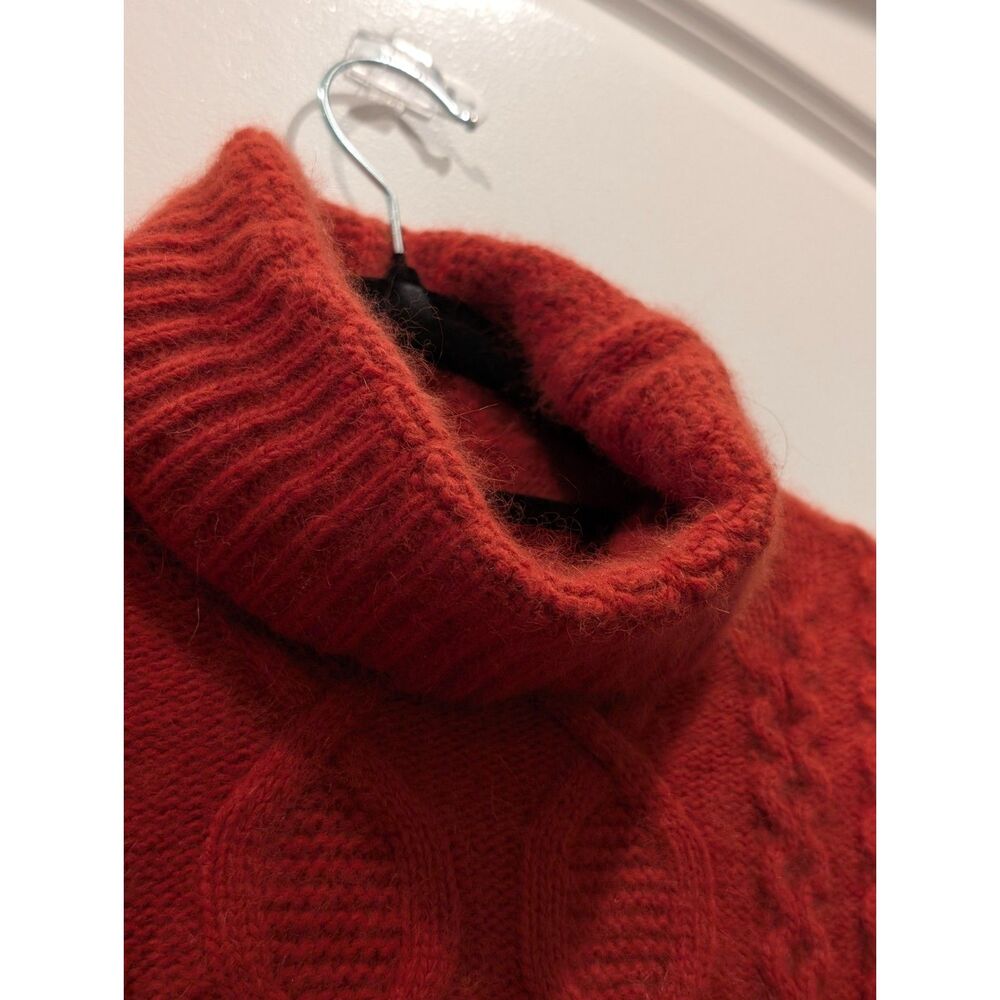 Carole Little Vintage Chunky Knit Sweater Burnt Orange Rust Med Cozycore Angora - Picture 9 of 13